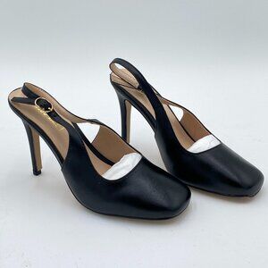 Miss Left Women Slingback Closed Square Toe Pumps Slip On Stiletto High Heels